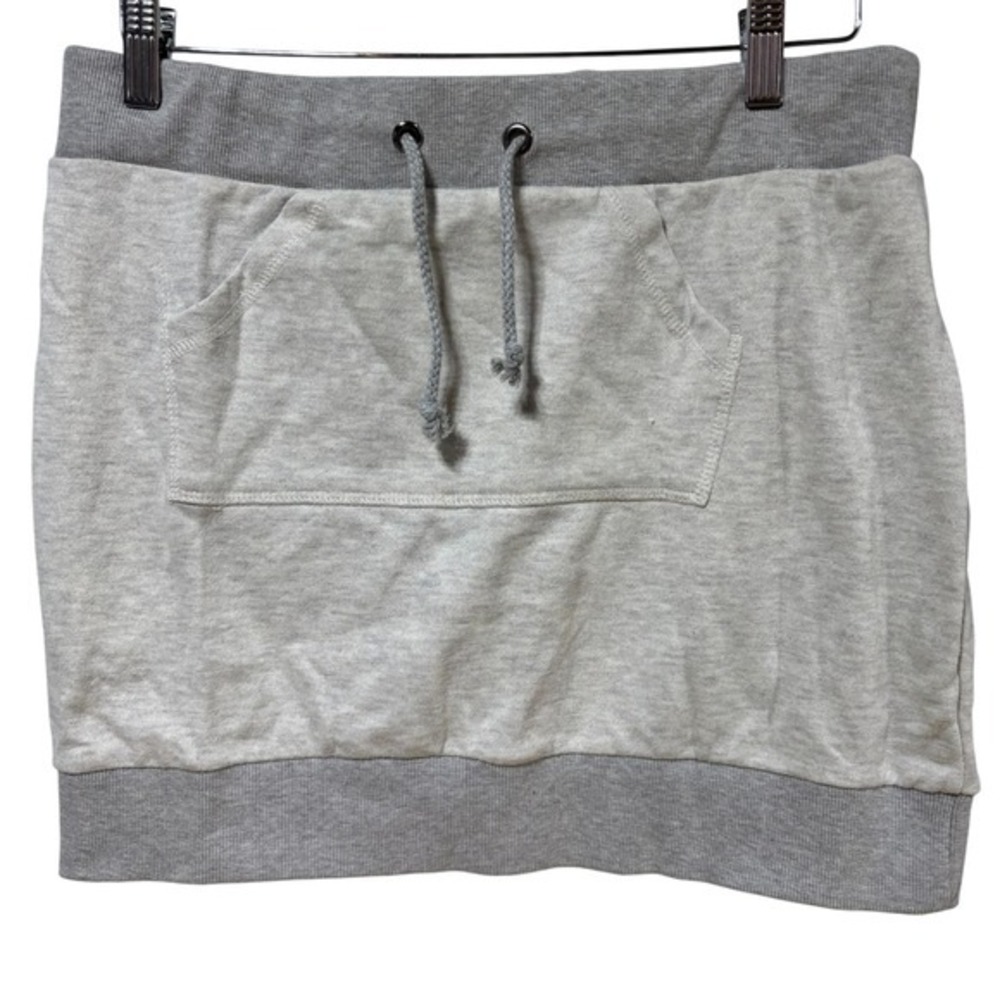Sweatshirt Skirt Athleisure Casual Drawstring Pockets XL Light Gray #823 - Picture 1 of 5
